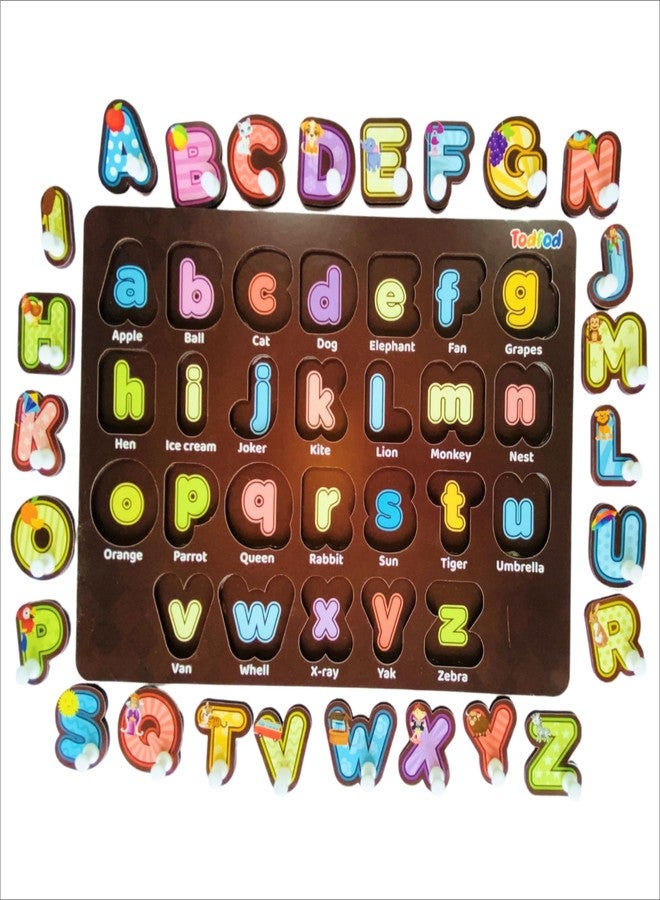 TodFod 4-in-1 Wooden Learning Board | Alphabets Numbers Shapes Vehicles Puzzle | Montessori Educational Toy for Kids 2+ Years | 35-Piece Knob Puzzle Set - Image 5